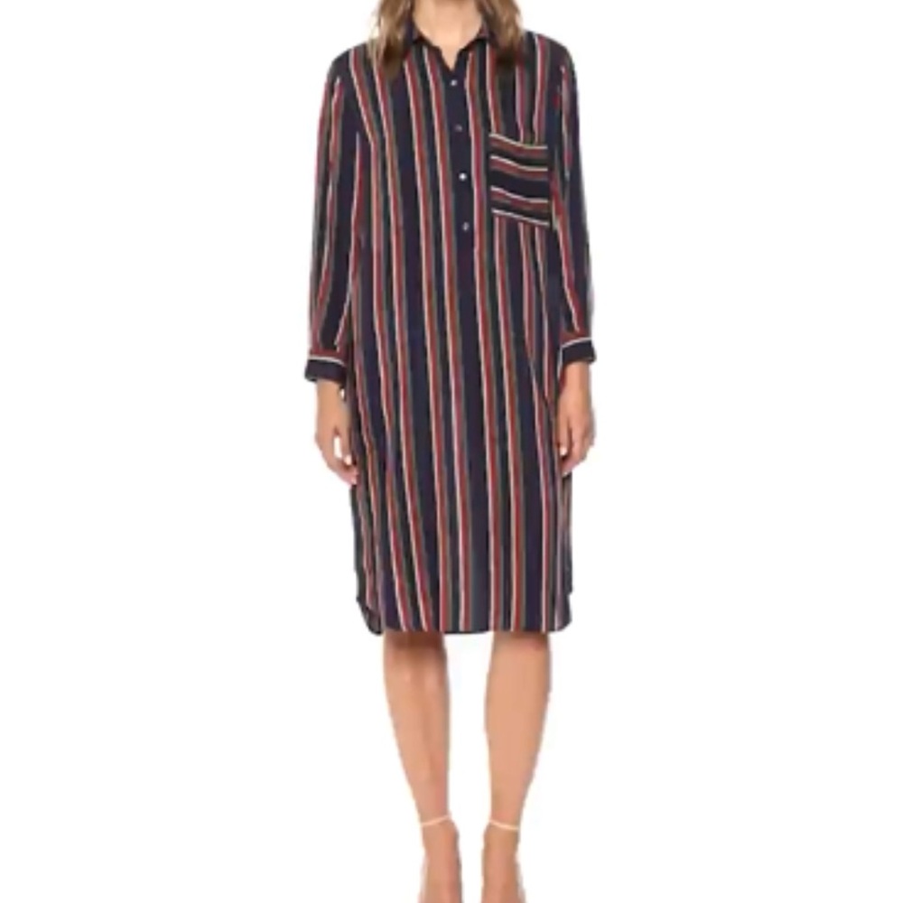 Velvet by Graham & Spencer Pero School Stripe Challis dress like new condition